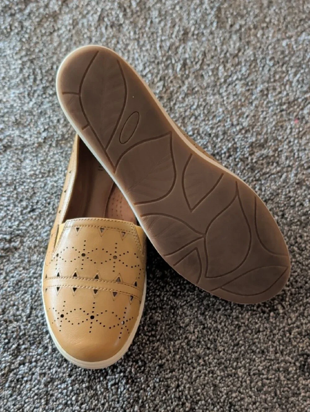 Cobb Hill by New Balance Tan Perforated Slip-On Loafers